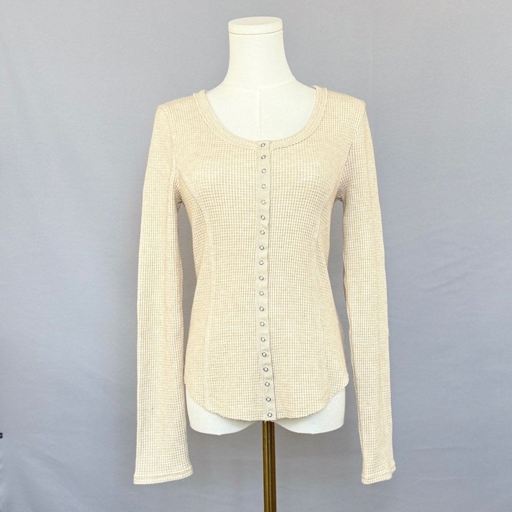 Stylish Cream Button-Down Women's Top